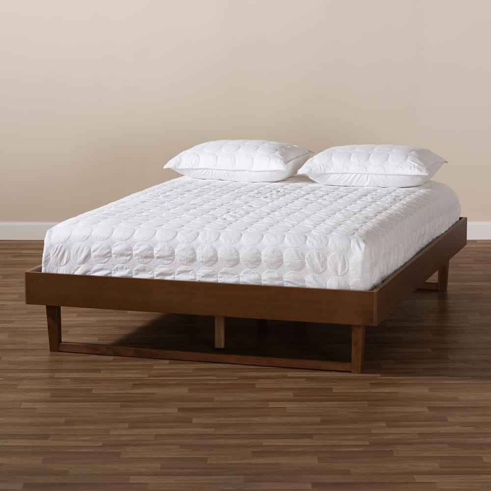 Baxton Studio - Liliya Queen Size Bed Frame in Ash Walnut - MG97043-Ash Walnut-Bed Frame-Queen view 5