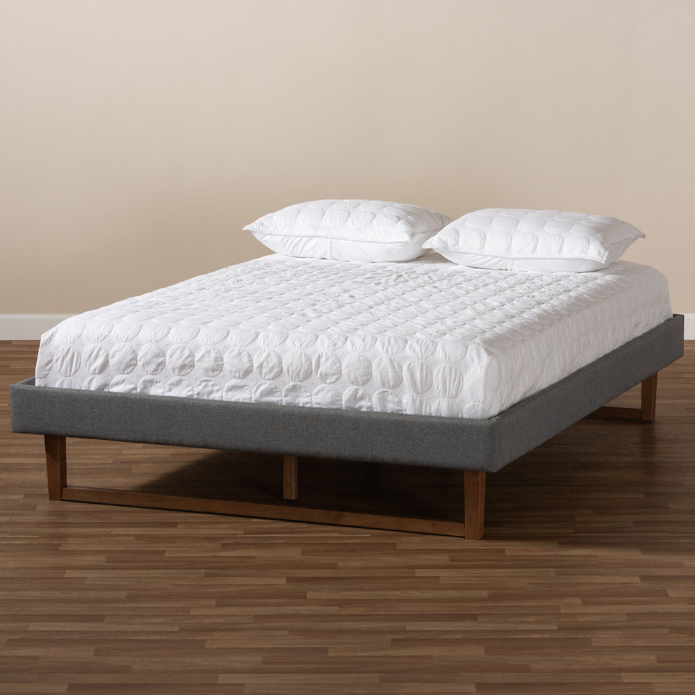 Baxton Studio - Liliya Queen Size Bed Frame in Dark Gray/Walnut - MG97043-1-Dark Grey/Ash Walnut-Bed Frame-Queen view 5