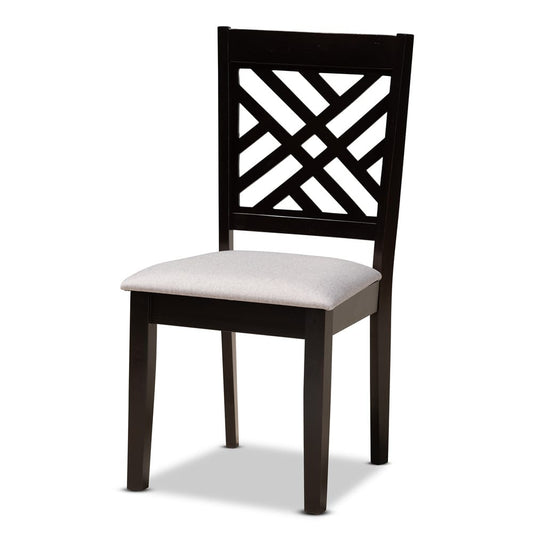Baxton Studio - Lilly Dining Set in Grey/Dark Brown - Lilly-Grey/Dark Brown-5PC Dining Set view 2