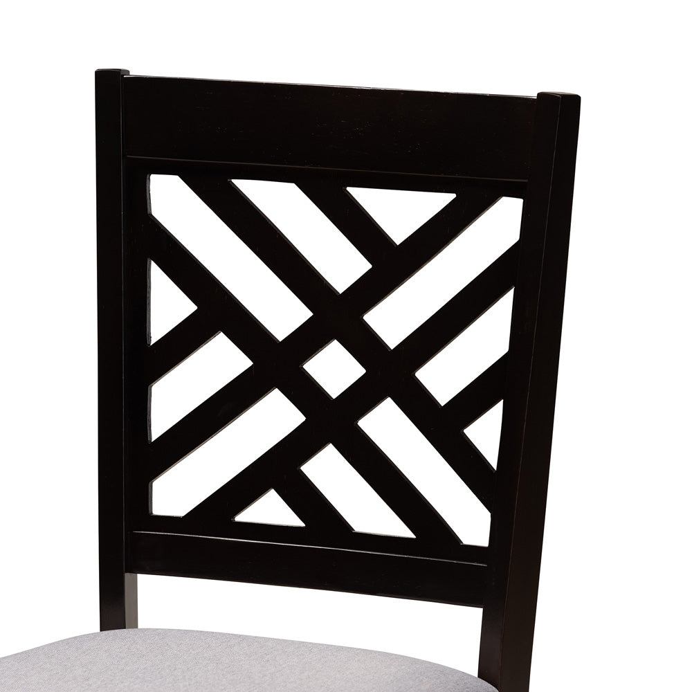 Baxton Studio - Lilly Dining Set in Grey/Dark Brown - Lilly-Grey/Dark Brown-5PC Dining Set view 5