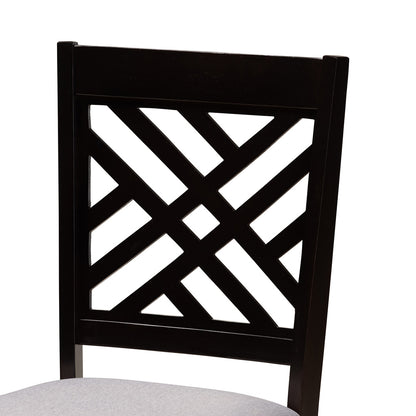 Baxton Studio - Lilly Dining Set in Grey/Dark Brown - Lilly-Grey/Dark Brown-5PC Dining Set view 5
