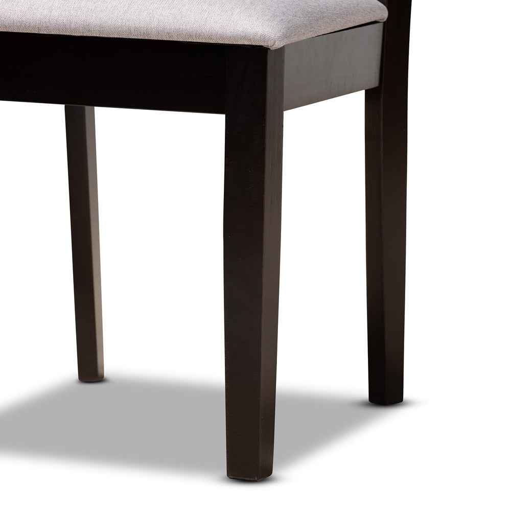 Baxton Studio - Lilly Dining Set in Grey/Dark Brown - Lilly-Grey/Dark Brown-5PC Dining Set view 6