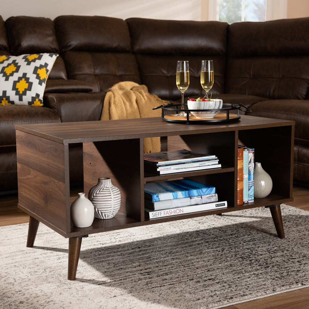 Baxton Studio - Linas Coffee Table in Walnut - CT8001-Columbia Walnut-CT view 5