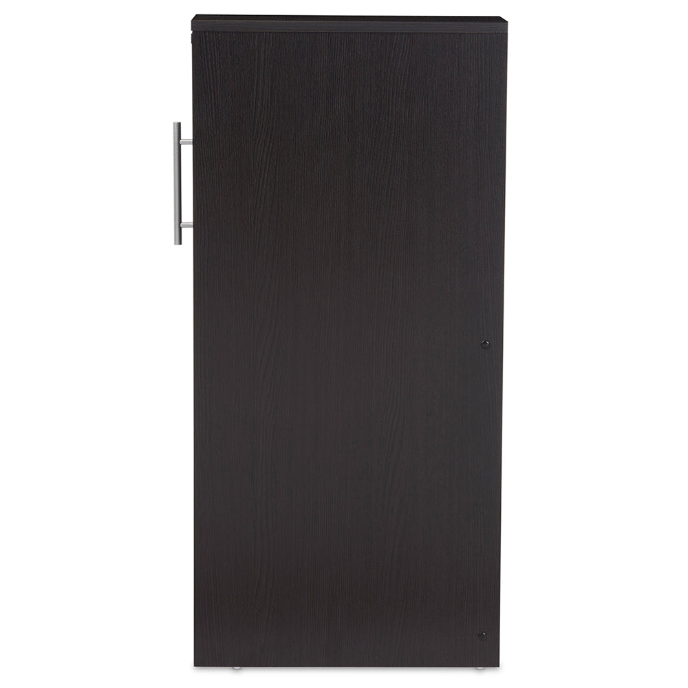 Baxton Studio - Lindo Bookcase in Dark Brown - SH-001-Espresso view 3