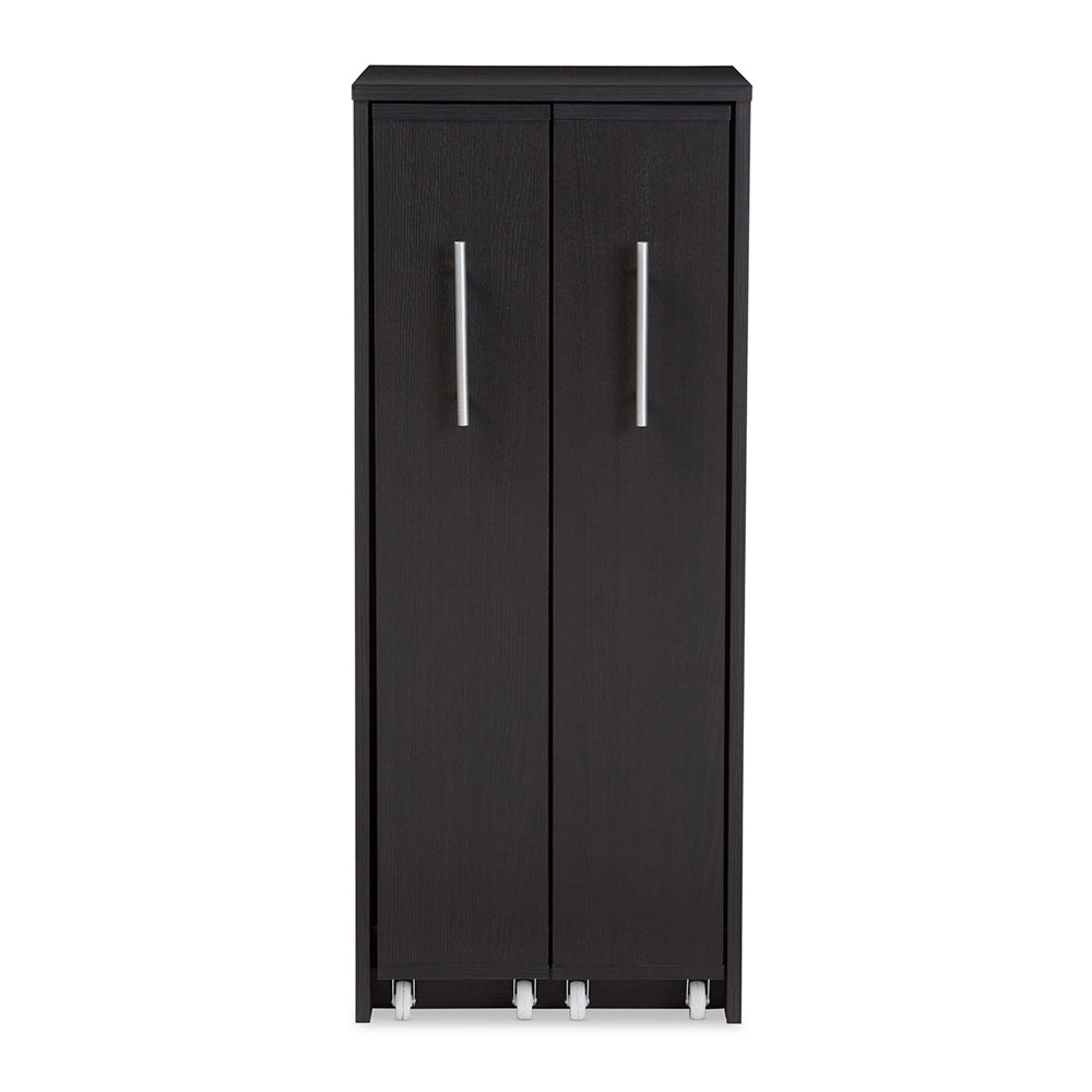 Baxton Studio - Lindo Bookcase in Dark Brown - SH-002-Espresso view 2