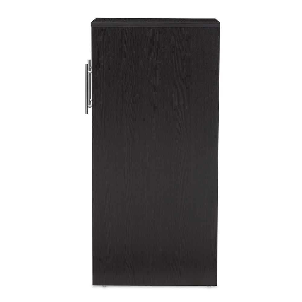 Baxton Studio - Lindo Bookcase in Dark Brown - SH-002-Espresso view 3