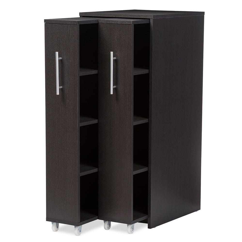 Baxton Studio - Lindo Bookcase in Dark Brown - SH-002-Espresso view 4