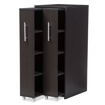 Baxton Studio - Lindo Bookcase in Dark Brown - SH-002-Espresso view 4