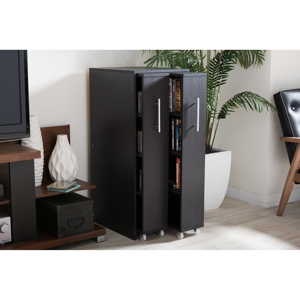 Baxton Studio - Lindo Bookcase in Dark Brown - SH-002-Espresso view 5