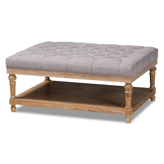 Baxton Studio - Lindsey Ottoman in Charcoal/Greywashed - JY-0002-Grey/Greywashed-Otto view 1