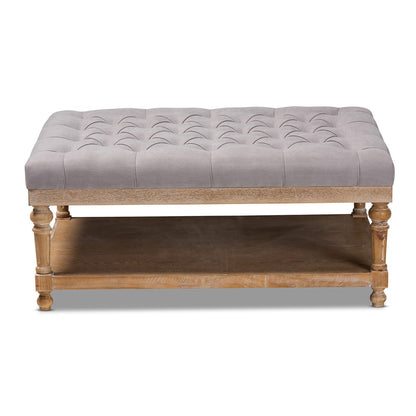Baxton Studio - Lindsey Ottoman in Charcoal/Greywashed - JY-0002-Grey/Greywashed-Otto view 2