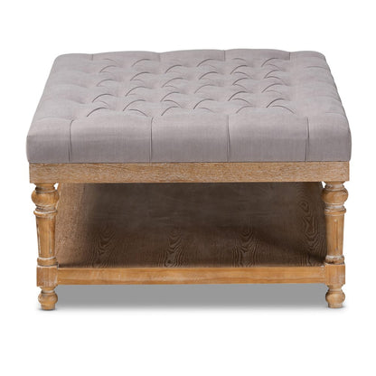 Baxton Studio - Lindsey Ottoman in Charcoal/Greywashed - JY-0002-Grey/Greywashed-Otto view 3