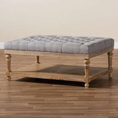 Baxton Studio - Lindsey Ottoman in Charcoal/Greywashed - JY-0002-Grey/Greywashed-Otto view 7