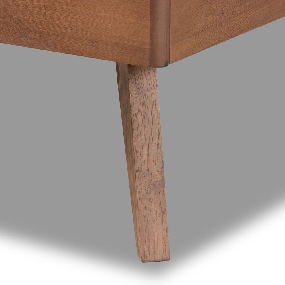 Baxton Studio - Linn Twin Size Bed in Dark Grey/Walnut Brown - Linn-Dark Grey/Walnut-Twin view 5