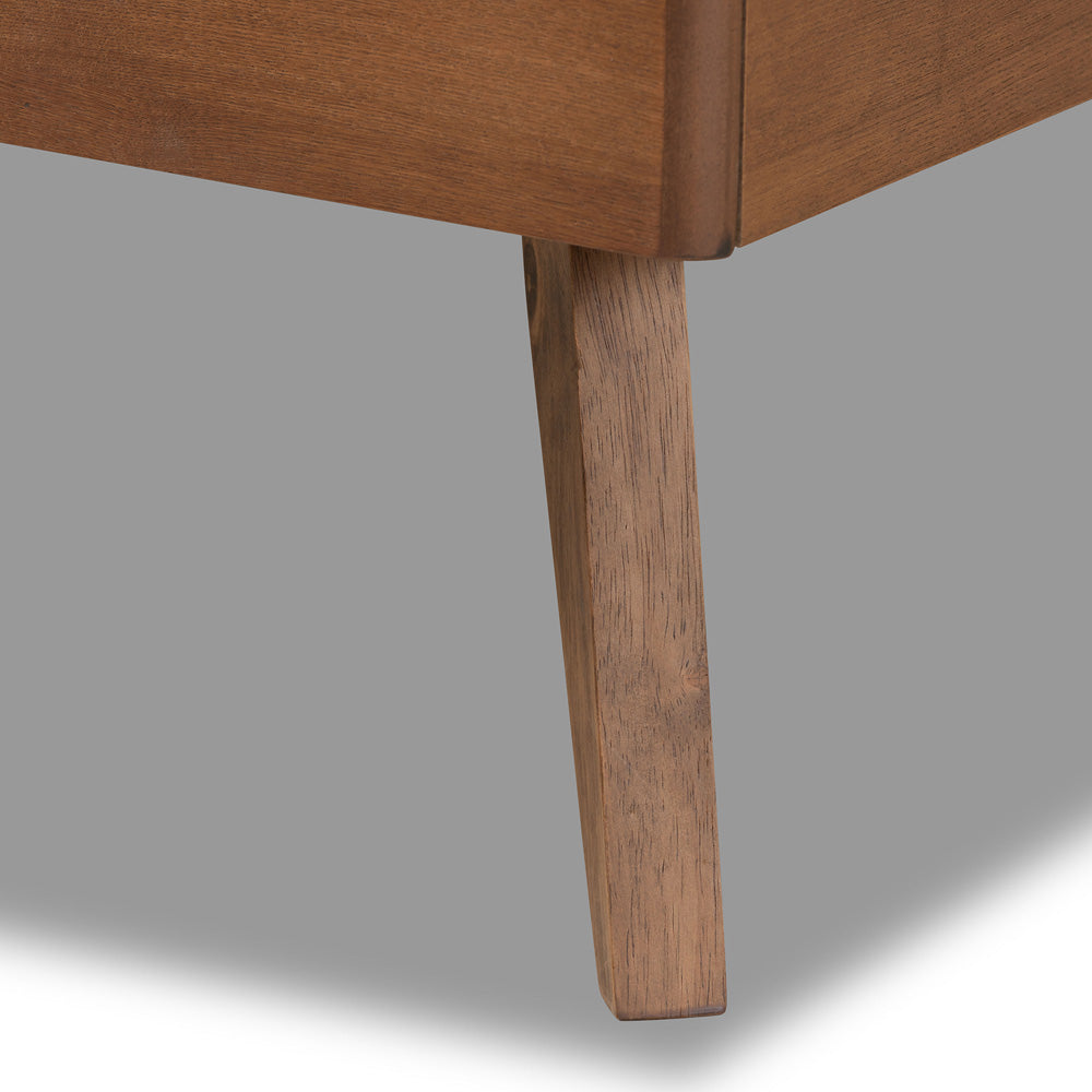 Baxton Studio - Linn Twin Size Bed in Light Grey/Walnut Brown - Linn-Light Grey/Walnut-Twin view 5