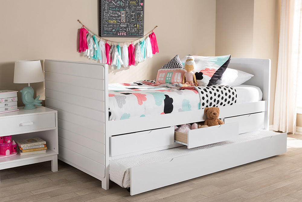 Baxton Studio - Linna Twin Size Daybed - MG8006-White-Twin view 5
