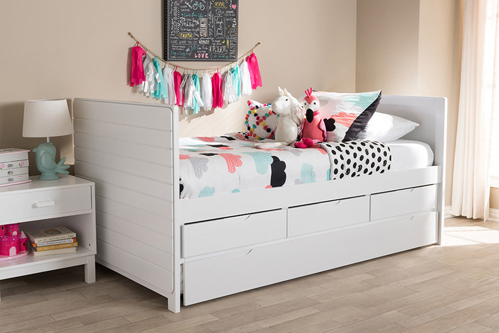 Baxton Studio - Linna Twin Size Daybed - MG8006-White-Twin view 9