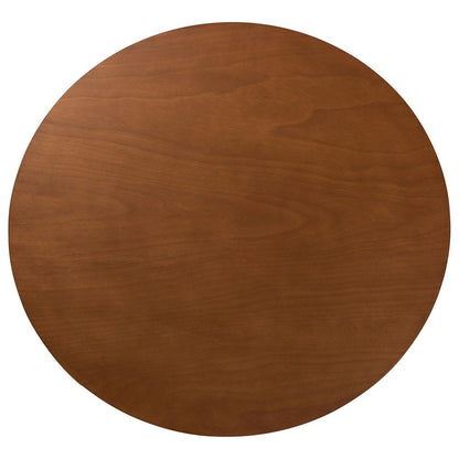 Baxton Studio - Linnet Dining Set in Walnut Brown/Brown - RH254C-Walnut Rattan-Round-7PC Dining Set view 4