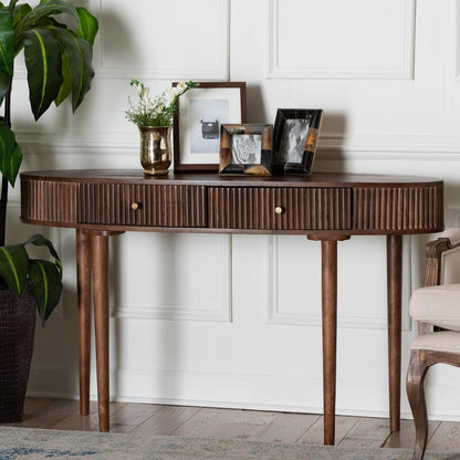 Baxton Studio - Linore Console Table in Dark Walnut Brown - FUR6897-2DW-Console Table view 9