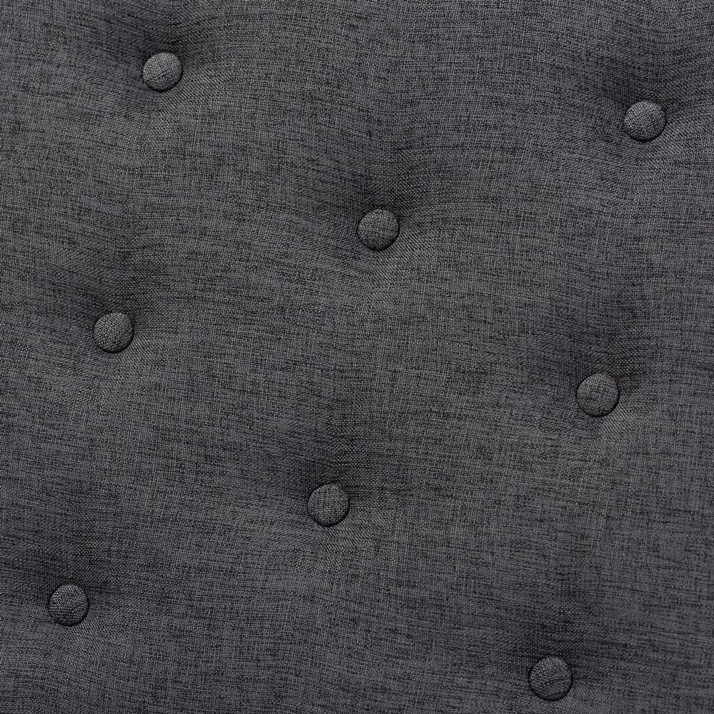 Baxton Studio - Linus Bench in Charcoal/Walnut - BBT5363-Dark Grey-Bench view 3