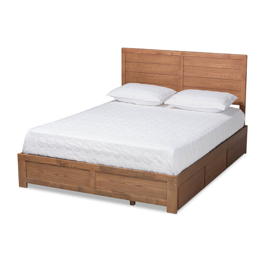 Baxton Studio - Lisa Full Size Bed in Ash walnut - Lisa-Ash Walnut-Full view 1