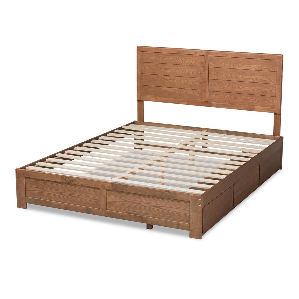 Baxton Studio - Lisa Full Size Bed in Ash walnut - Lisa-Ash Walnut-Full view 4