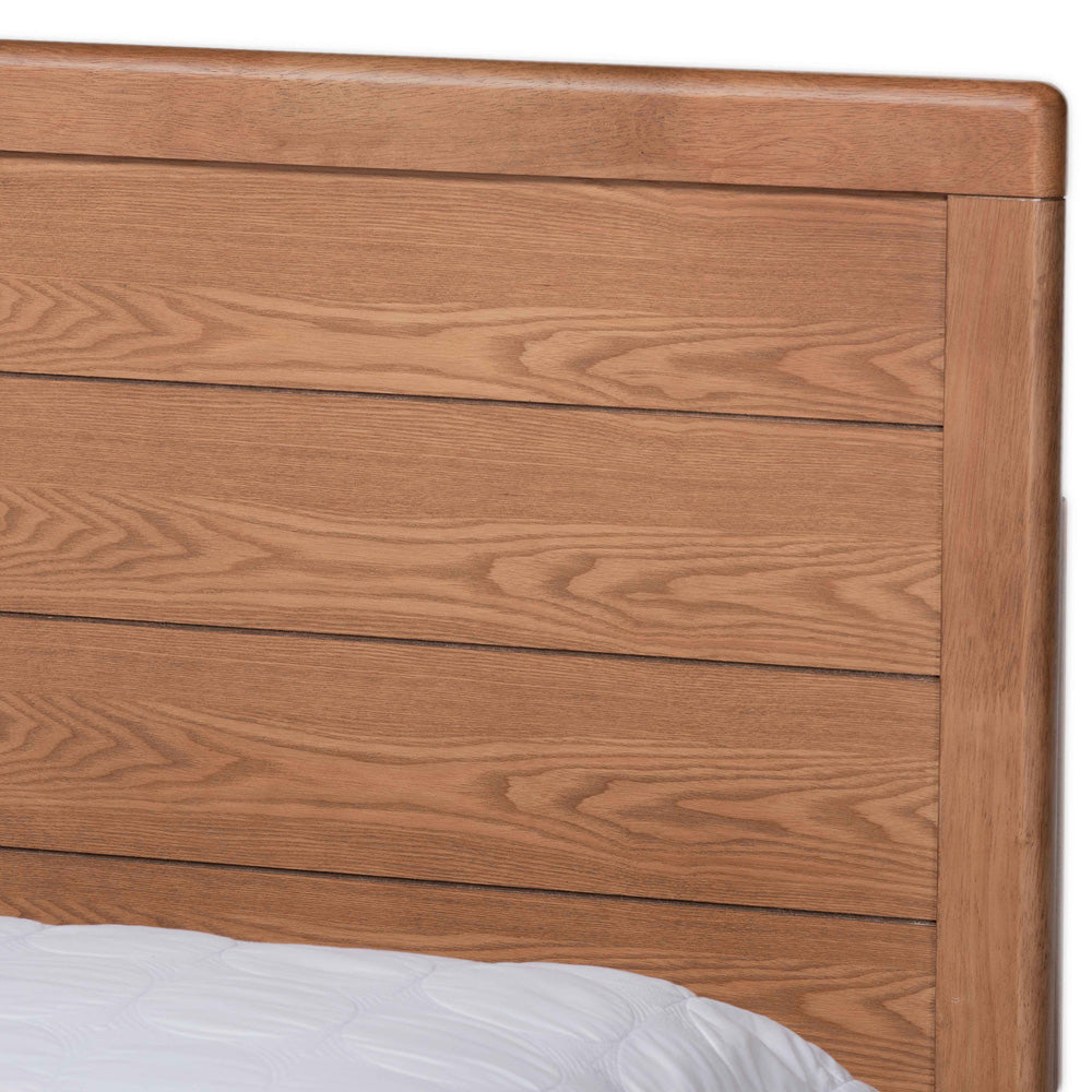 Baxton Studio - Lisa Full Size Bed in Ash walnut - Lisa-Ash Walnut-Full view 6