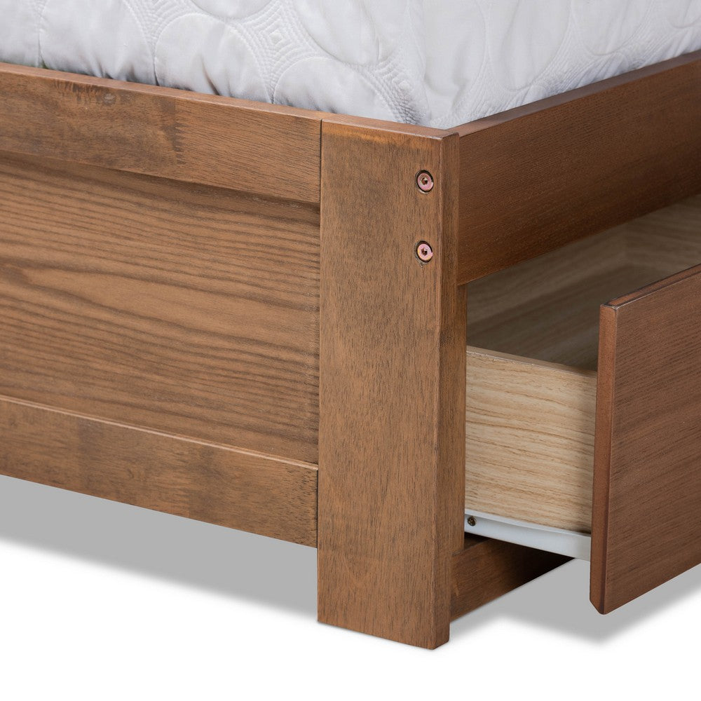 Baxton Studio - Lisa Full Size Bed in Ash walnut - Lisa-Ash Walnut-Full view 7