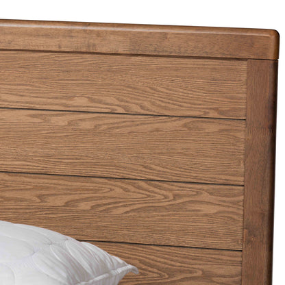 Baxton Studio - Lisa King Size Bed in Ash Walnut - Lisa-Ash Walnut-King view 6