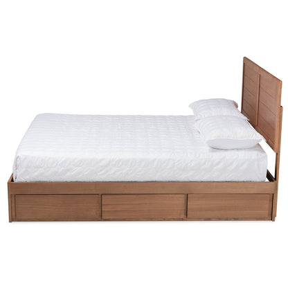 Baxton Studio - Lisa Queen Size Bed in Ash walnut - Lisa-Ash Walnut-Queen view 3