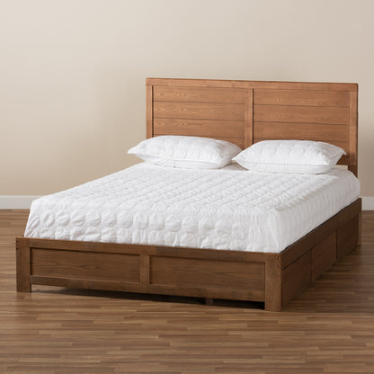 Baxton Studio - Lisa Queen Size Bed in Ash walnut - Lisa-Ash Walnut-Queen view 8