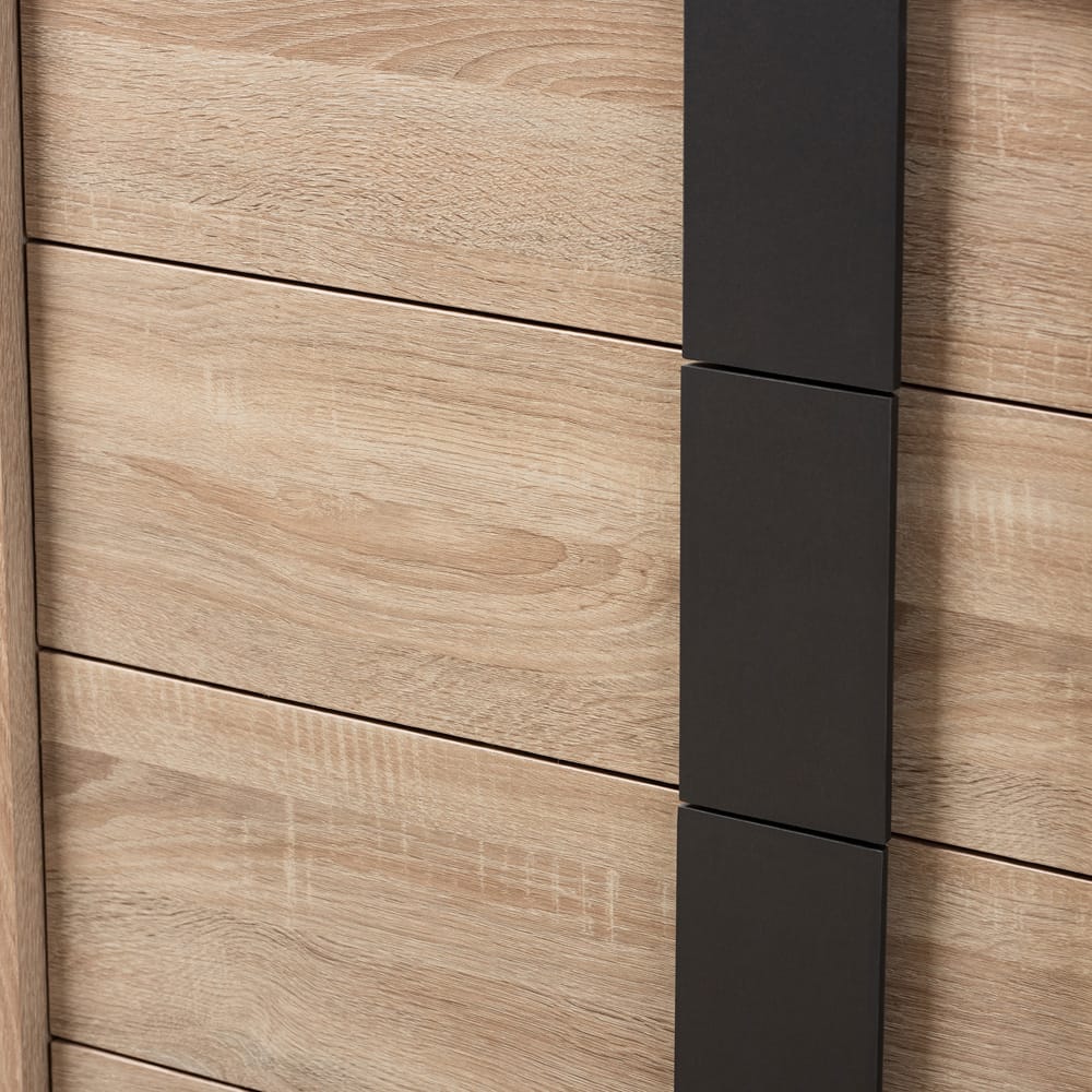 Baxton Studio - Lisen Chest in Oak Brown/Dark Grey - SECOD305US-Hana Oak/Dark Grey-5DW-Chest view 5