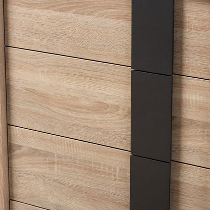 Baxton Studio - Lisen Chest in Oak Brown/Dark Grey - SECOD305US-Hana Oak/Dark Grey-5DW-Chest view 5