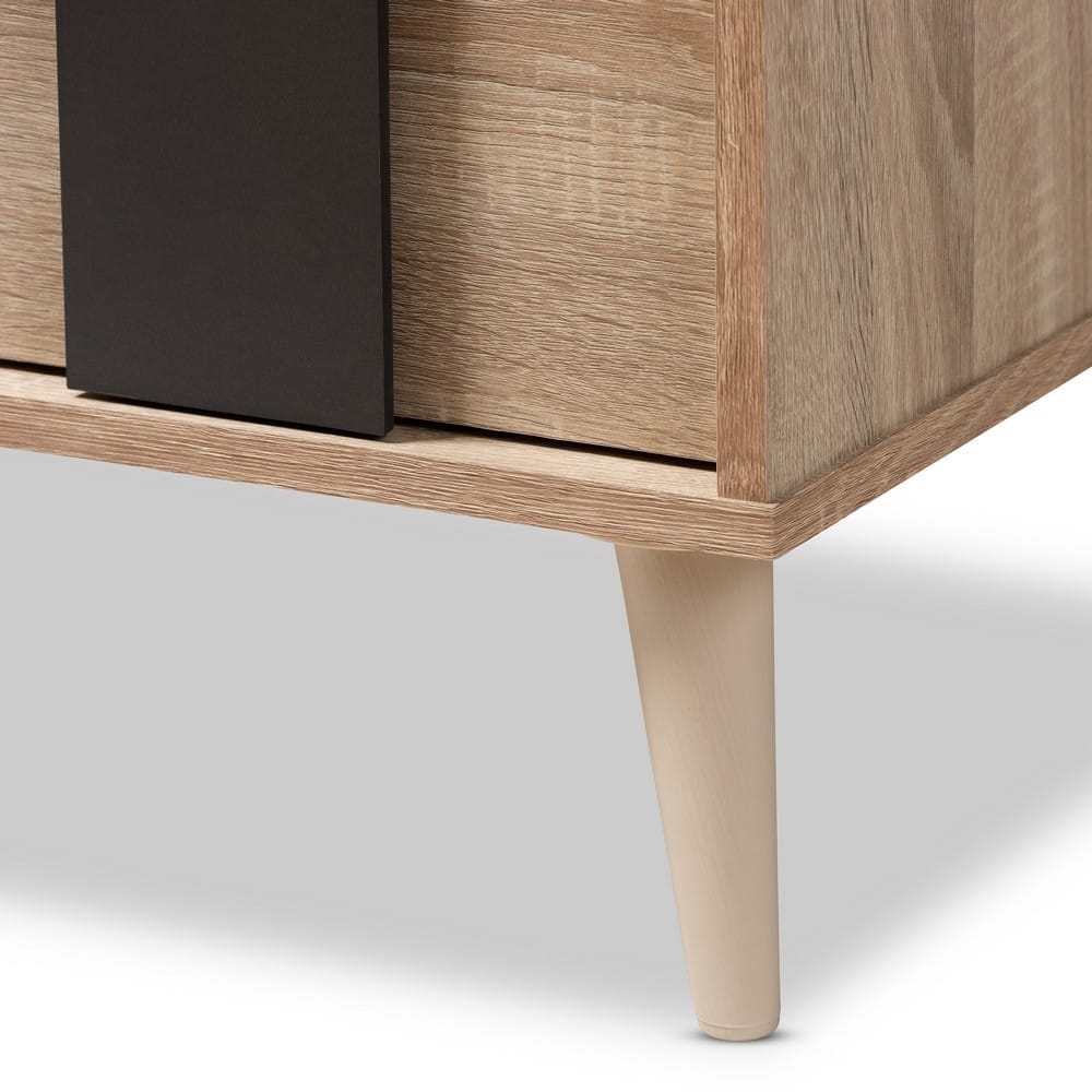 Baxton Studio - Lisen Chest in Oak Brown/Dark Grey - SECOD305US-Hana Oak/Dark Grey-5DW-Chest view 7