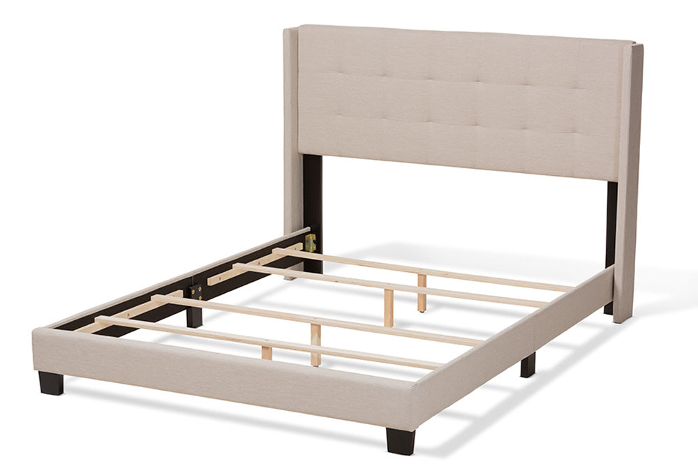 Baxton Studio - Lisette Full Size Bed - CF8031B-Beige-Full view 3