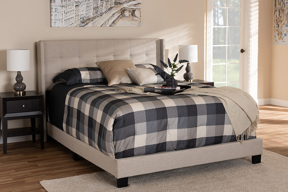 Baxton Studio - Lisette Full Size Bed - CF8031B-Beige-Full view 5