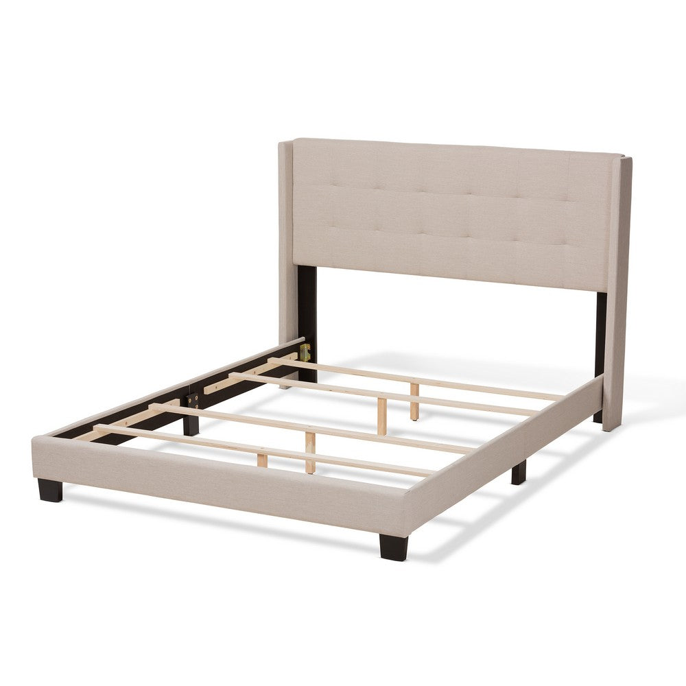 Baxton Studio - Lisette King Size Bed in Beige - CF8031B-Beige-King view 3