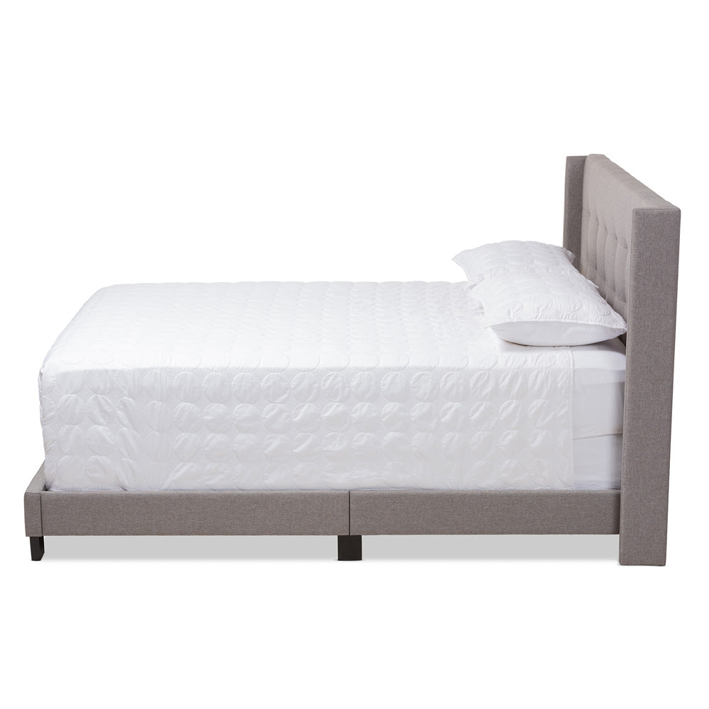 Baxton Studio - Lisette King Size Bed in Grey - CF8031B-Grey-King view 2