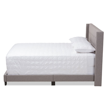 Baxton Studio - Lisette King Size Bed in Grey - CF8031B-Grey-King view 2