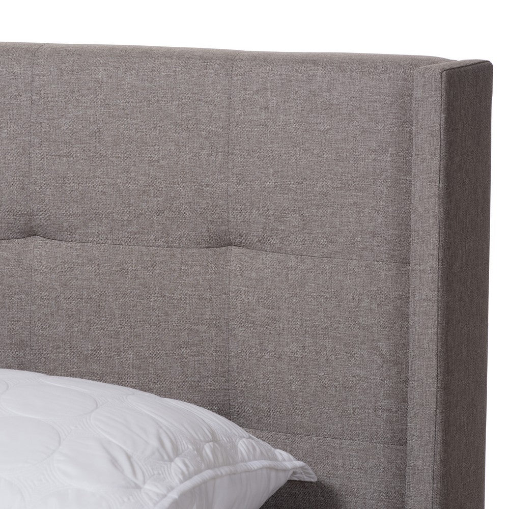 Baxton Studio - Lisette King Size Bed in Grey - CF8031B-Grey-King view 4