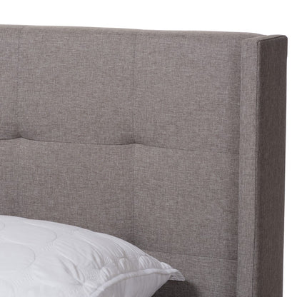 Baxton Studio - Lisette King Size Bed in Grey - CF8031B-Grey-King view 4