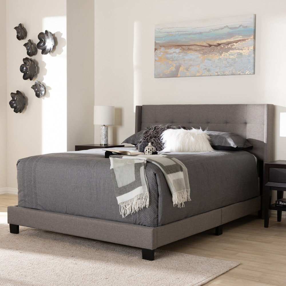 Baxton Studio - Lisette King Size Bed in Grey - CF8031B-Grey-King view 6