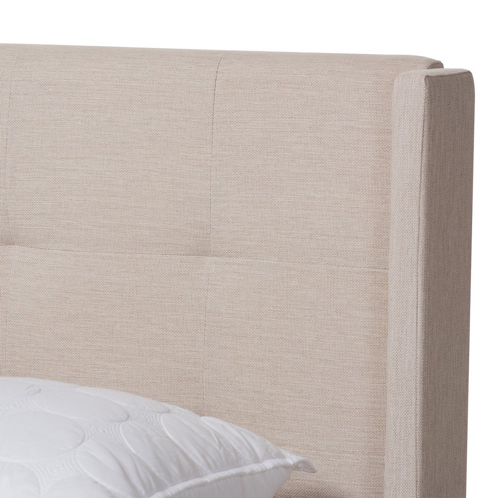 Baxton Studio - Lisette Queen Size Bed in Beige - CF8031B-Beige-Queen view 4