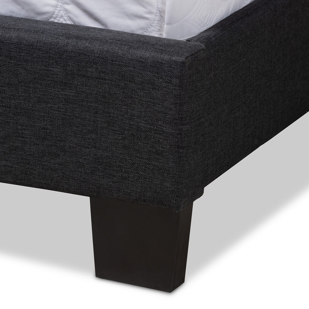 Baxton Studio - Lisette Queen Size Bed in Charcoal Grey - CF8031B-Charcoal-Queen view 5