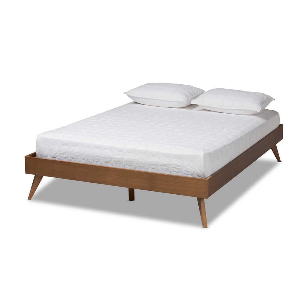 Baxton Studio - Lissette Full Size Bed Frame in Ash Walnut - MG9704-Ash Walnut-Bed Frame-Full view 1