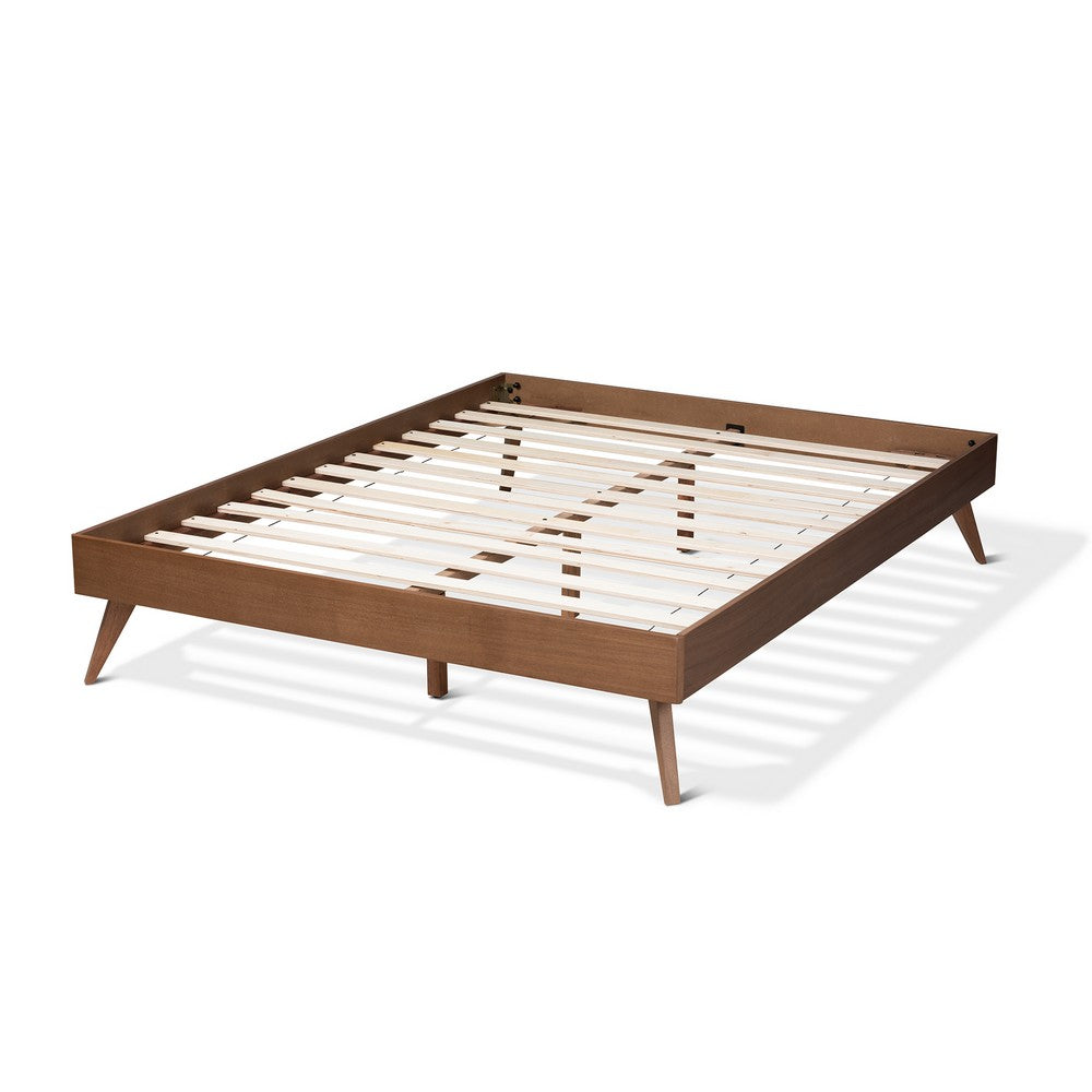 Baxton Studio - Lissette Full Size Bed Frame in Ash Walnut - MG9704-Ash Walnut-Bed Frame-Full view 3