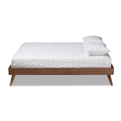 Baxton Studio - Lissette King Size Bed Frame in Ash Walnut - MG9704-Ash Walnut-Bed Frame-King view 2