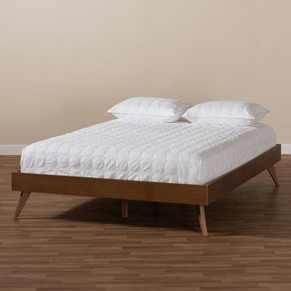 Baxton Studio - Lissette Queen Size Bed Frame in Ash Walnut - MG9704-Ash Walnut-Bed Frame-Queen view 5