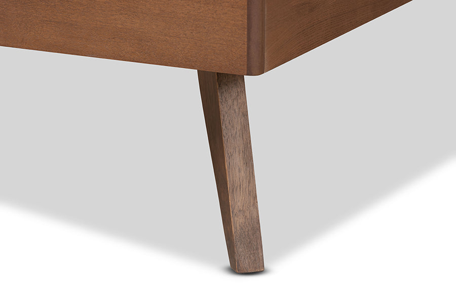 Baxton Studio - Lissette Twin Size Bed Frame in Ash Walnut - MG9704-Ash Walnut-Bed Frame-Twin view 4