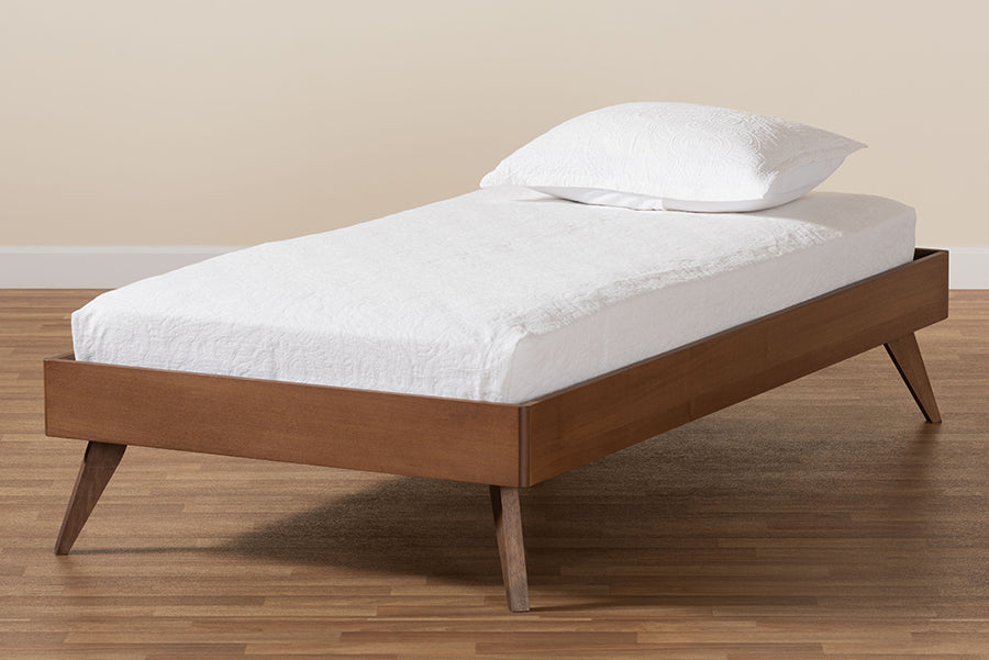 Baxton Studio - Lissette Twin Size Bed Frame in Ash Walnut - MG9704-Ash Walnut-Bed Frame-Twin view 5
